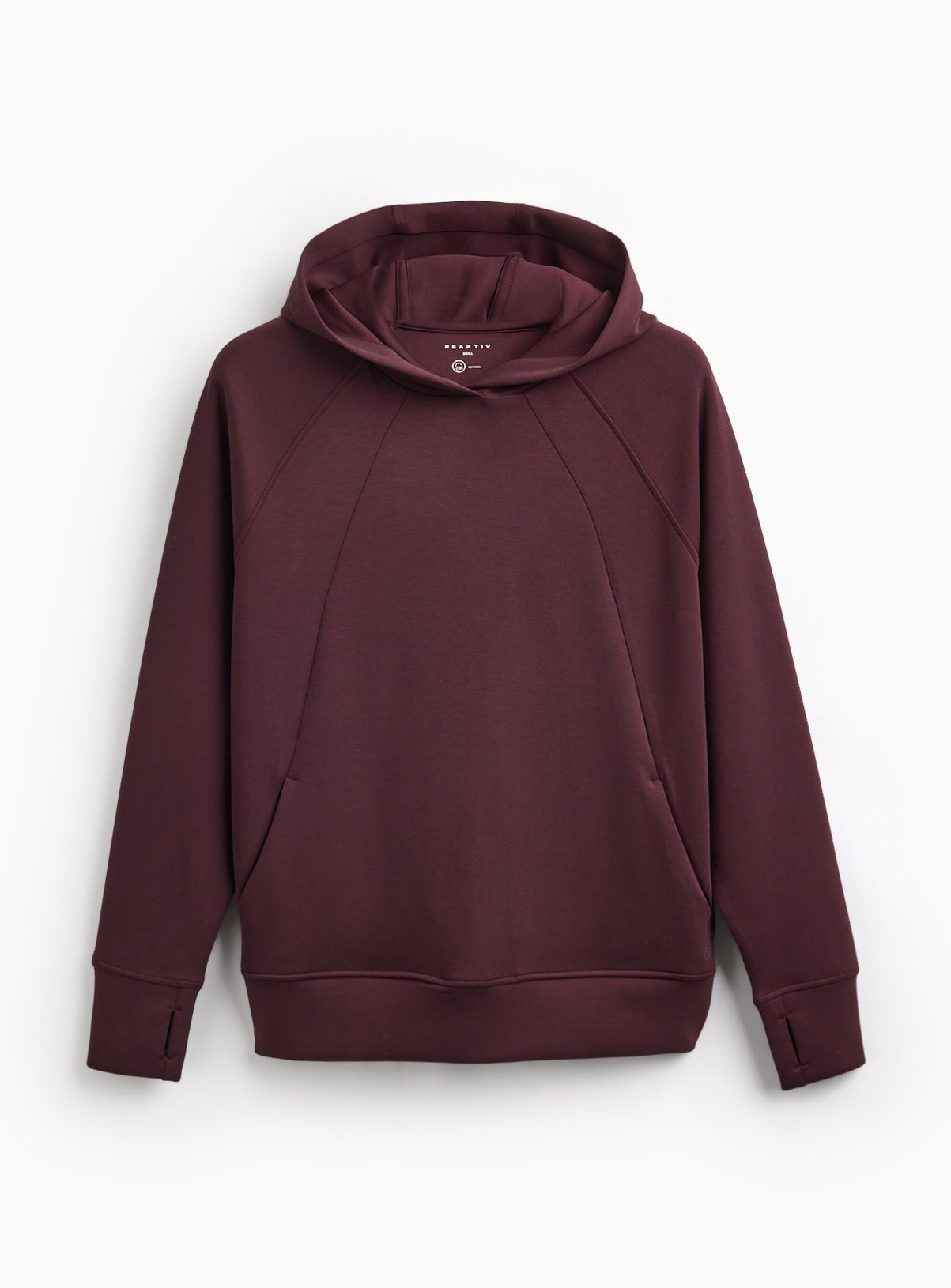REAKTIV Dark Red Scuba Longline Hoodie XXL - Image 2 thumbnail